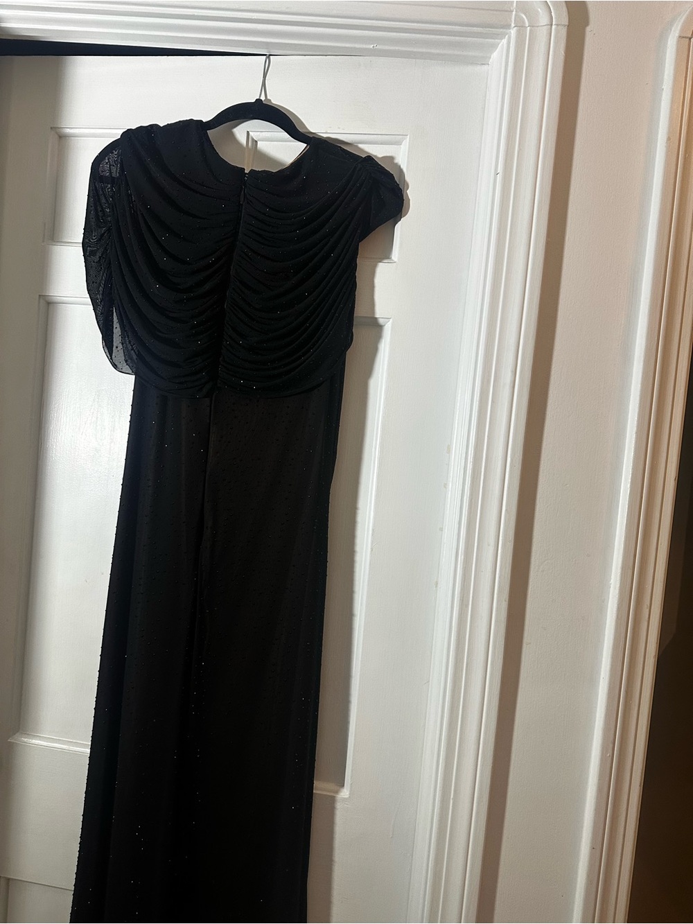 Alex Marie Black Draped Capelet Maxi Dress